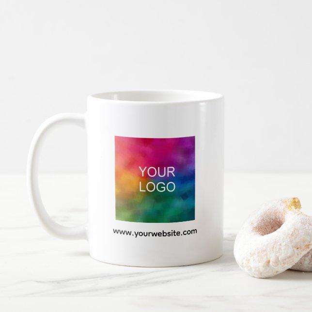 Simple Design Upload Your Business Logo Here Kaffeetasse (Mit Donut)