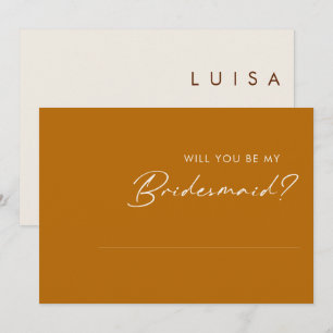 Simple Desk Orange Bridesmaid Vorschlagskarte Einladung