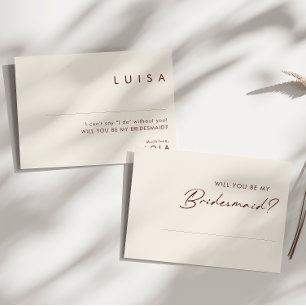 Simple Desk White Bridesmaid Vorschlagskarte Einladung