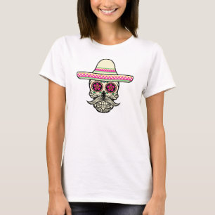 Simple Dia de Muertos Skull mit Hat Maternity Shir T-Shirt