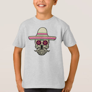 Simple Dia de Muertos Skull mit Hat Sleeve Shirt