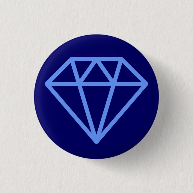 Simple Diamond - Baby Blue on Deep Navy Button (Vorderseite)