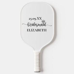 Simple Diamond Elegantes Script Bachelorette Weeke Pickleball Schläger