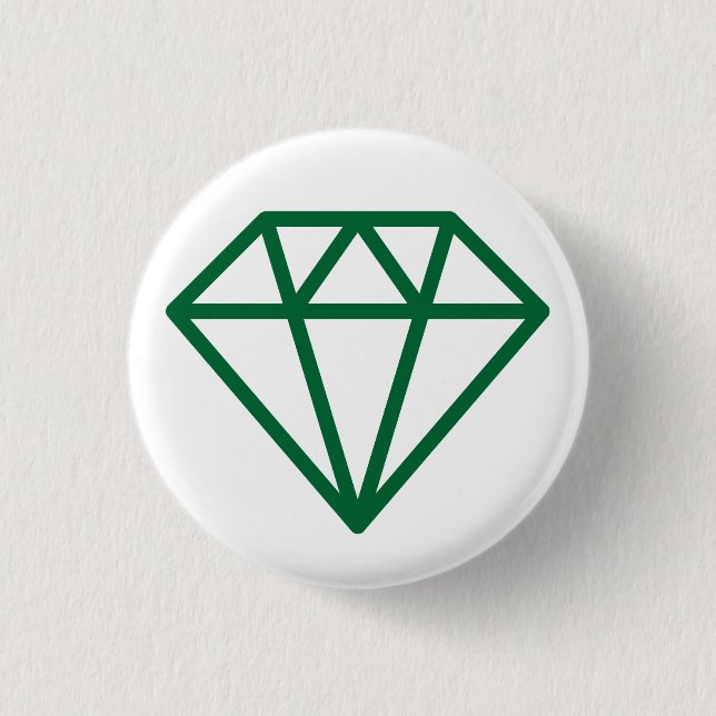 Simple Diamond - Forest Green on White Button (Vorderseite)