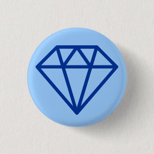 Simple Diamond - Marine auf blass blau Button