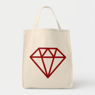 Simple Diamond - Ruby Red on Natural Tragetasche