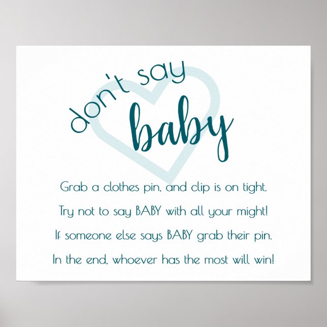Simple Dont Say Baby | Aquamarines Green Dusche Ga Poster (Vorne)