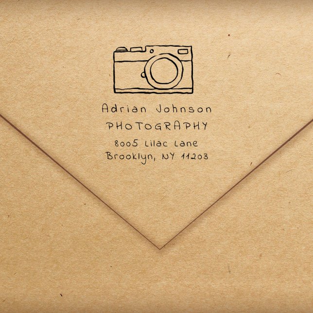 Simple Doodle Camera Photographers Return Address Gummistempel (Von Creator hochgeladen)