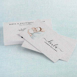 Simple Doula Midfrau Birth Coach Pregnancy Modern Visitenkarte