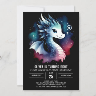 Simple Dragon Birthday Children Einladung