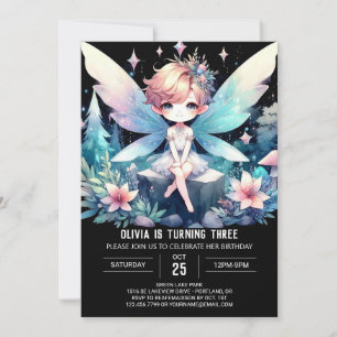 Simple Dreamy Fairy Birthday Einladung