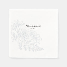 Simple Dusty Blue Line Zeichnend Hochzeit Napkins Serviette