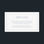 Simple Dusty Blue Monogram Elegant Wedding Begleitkarte<br><div class="desc">Einfache, kleine Hochzeitszimmerkarte mit modernem und elegantem Design, umgeben von einem dünnen Rahmen und einem Monogramm auf der Rückseite. Alle Designelemente sind in staubblauer Farbe und können im Designbearbeitungstool geändert werden. Ein elegantes und stilvolles Design, das sich ideal für ein minimalistisches Paar eignet. Benutzen Sie diese Umzäunungskarten, um Anweisungen und...</div>