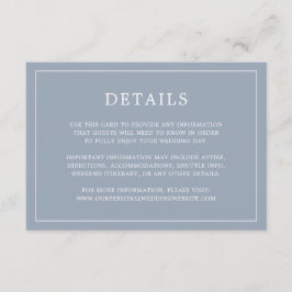 Simple Dusty Blue Monogram Elegant Wedding Begleitkarte