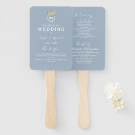 Simple Dusty Blue Wedding Program Fächer