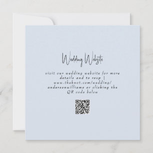Simple Dusty Blue Wedding QR Code Website Square