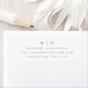 Simple Dusty Blue Wedding Rücksendeadresse