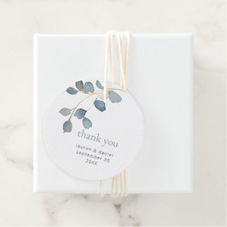 Simple Dusty Blue Wedding Vielen Dank Geschenkanhänger