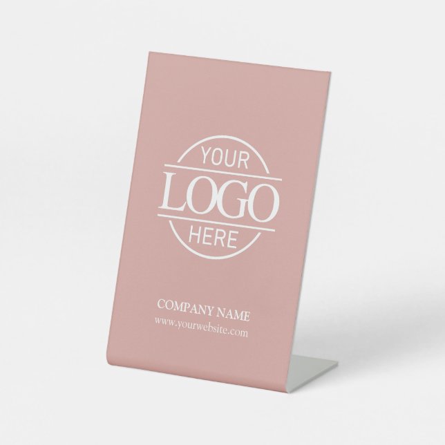 Simple Dusty Rose Corporate Company Business Logo Sockelschild (Vorderseite)