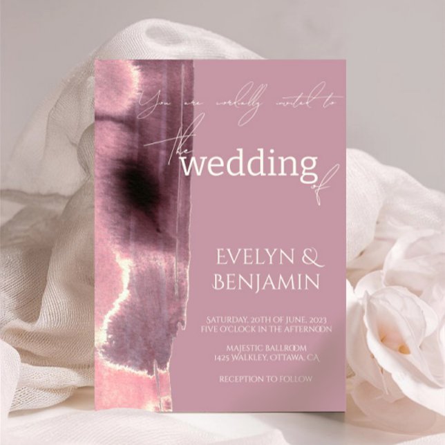 Simple Dusty Rose Mauve Wedding Einladung (Von Creator hochgeladen)