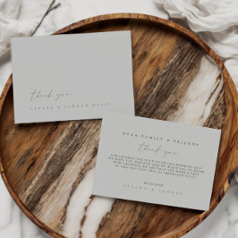 Simple Dusty Silver Blue Wedding Dankeschön Card Dankeskarte