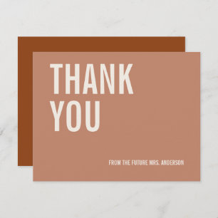 Simple Dusty Terracotta Bridal Dankeschön Karte