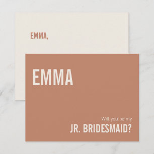 Simple Dusty Terracotta Junior Bridesmaid Vorschla Mitteilungskarte