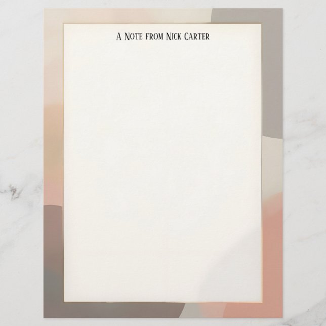 Simple Earth Tones Stationery Paper Briefbogen (Vorderseite)