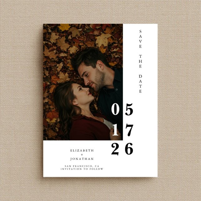 SImple Editable Foto Wedding Save The Date (Simple Wedding Save the Date)
