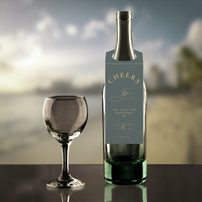 Simple Elegance Wedding Cheers Green ID1022 Flaschenanhänger (Von Creator hochgeladen)