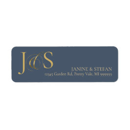 Simple Elegance Wedding Initials Blue ID1022