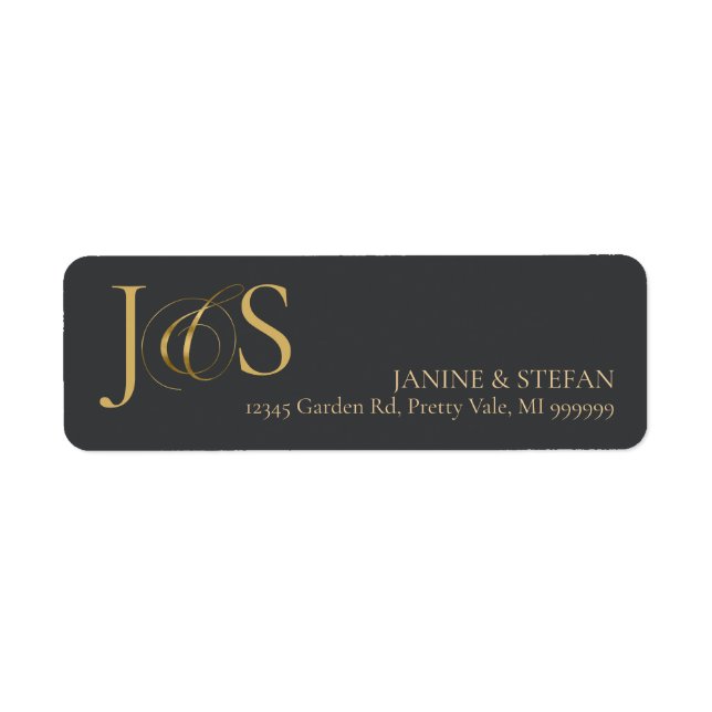 Simple Elegance Wedding Initials Charcoal ID1022 (Vorne)