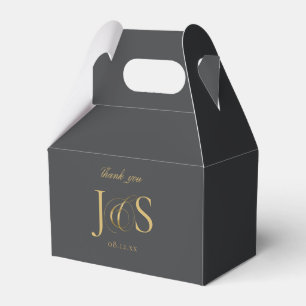 Simple Elegance Wedding Initials Charcoal ID1022 Geschenkschachtel