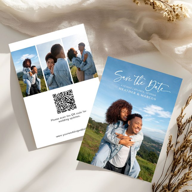 Simple Elegant 4-Photo Calligraphy QR Code (Von Creator hochgeladen)