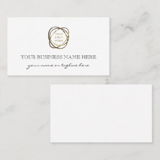 Simple Elegant Black Add Business Logo Custom   Visitenkarte