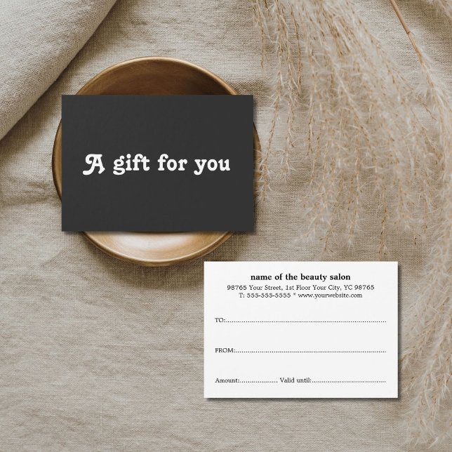 Simple Elegant Black White Gift Certificate (Von Creator hochgeladen)