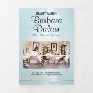 Simple Elegant Blue Bokeh Dreifach Gefaltete Karte