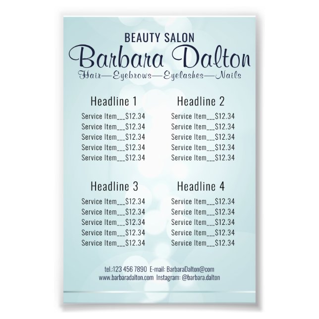 Simple Elegant Blue Bokeh Fotodruck (Vorne)