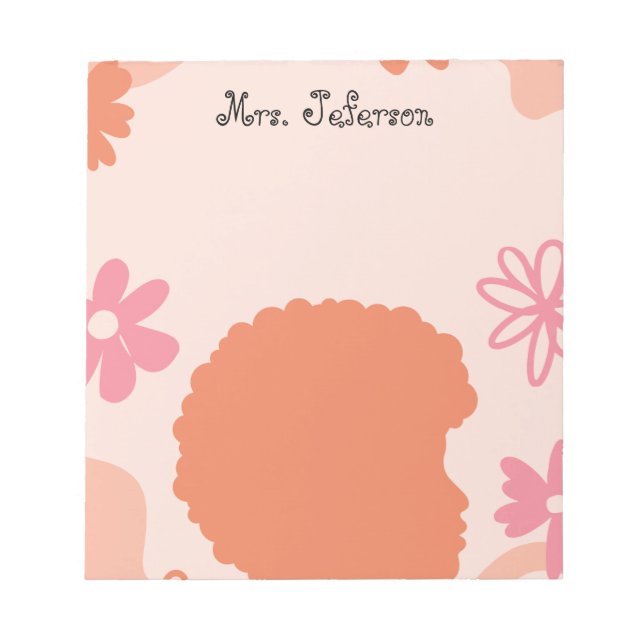 Simple Elegant Boho Teacher Notepad Notizblock (Vorderseite)