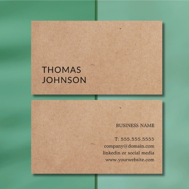 Simple Elegant Bold PRINTED Kraft Paper Consultant Visitenkarte (Von Creator hochgeladen)