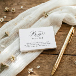 Simple Elegant Bridal Shower Recipe Request Begleitkarte