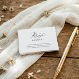 Simple Elegant Bridal Shower Recipe Request Begleitkarte