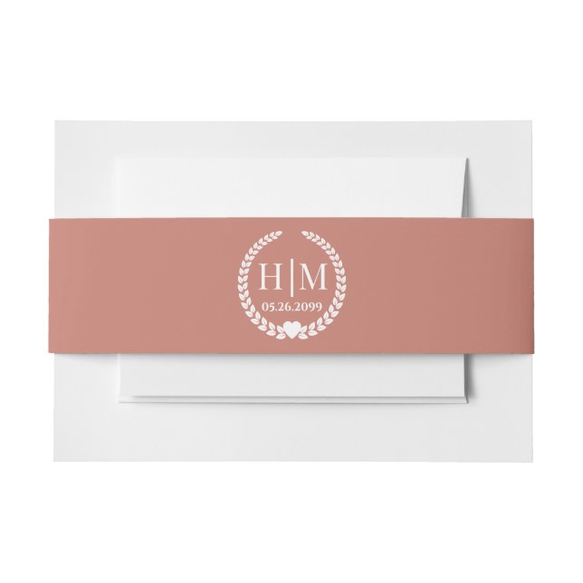 Simple Elegant Bride and Groom Monogram Einladungsbanderole (Vorderseite Beispiel)