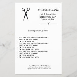 Simple elegant business light beauty salon flyer