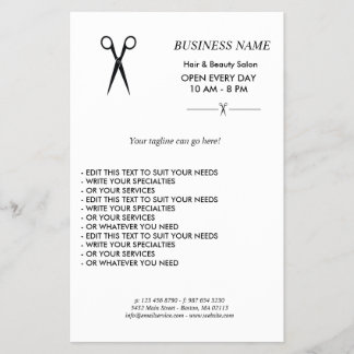 Simple elegant business light beauty salon flyer