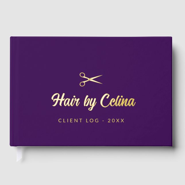 Simple elegant business light beauty salon gästebuch (Vorderseite)