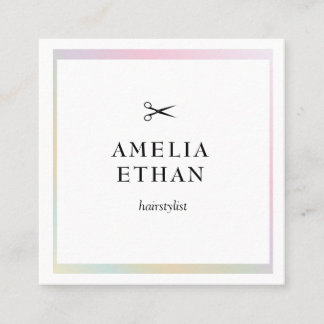 Simple elegant business light beauty salon quadratische visitenkarte