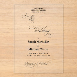 Simple Elegant Calligraphy Script Wedding Acryleinladungen