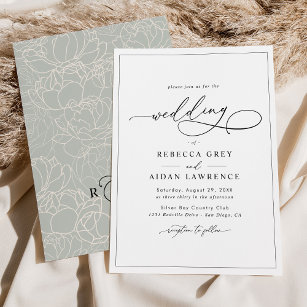 Simple Elegant Calligraphy Script Wedding Einladung