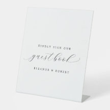 Simple Elegant Calligraphy Wedding Guestbook